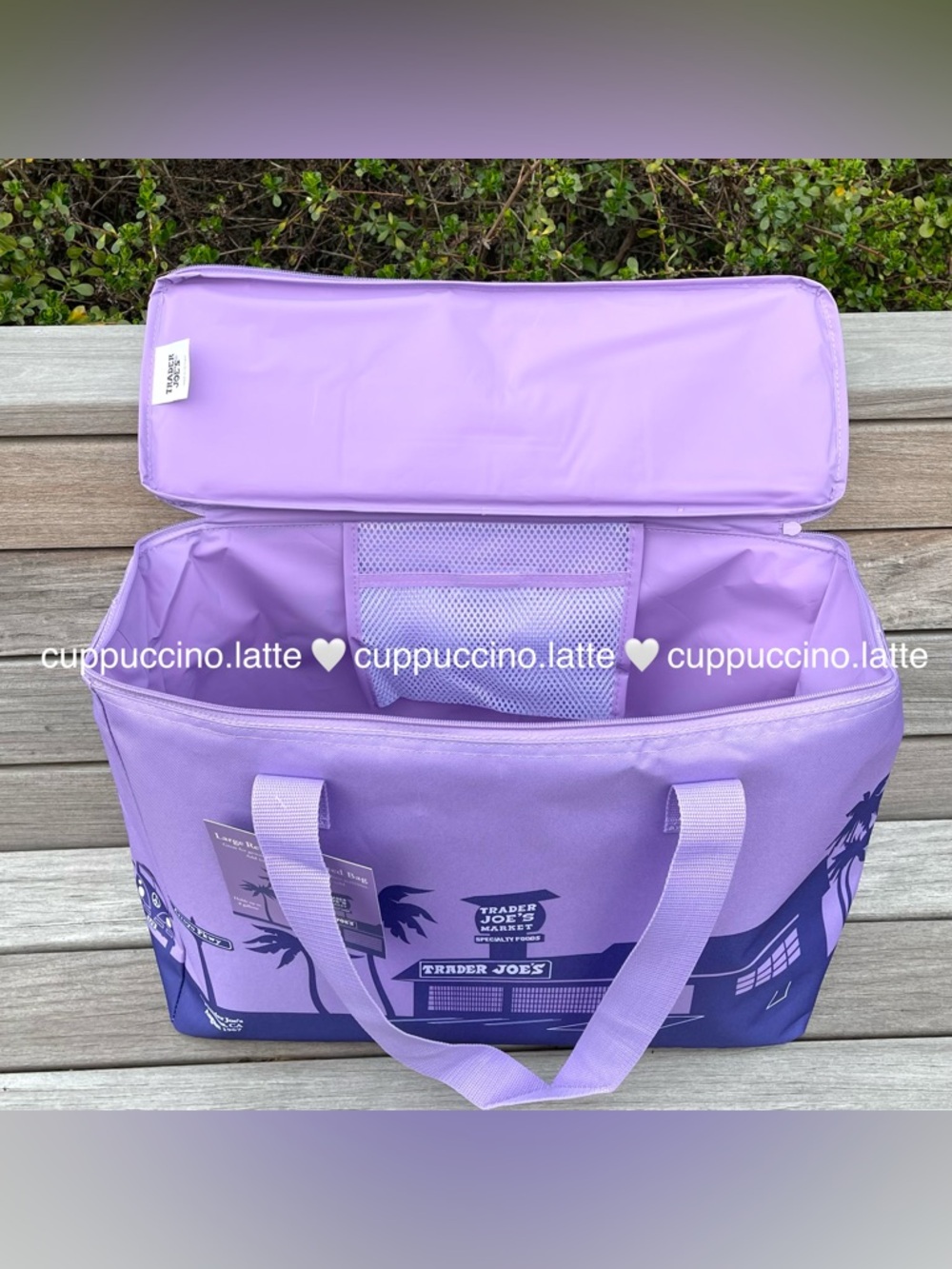 NWT Trader Joe’s 2026 Limited Edition Lilac Purple Rain Insulated Cooler Tote - Picture 2 of 7